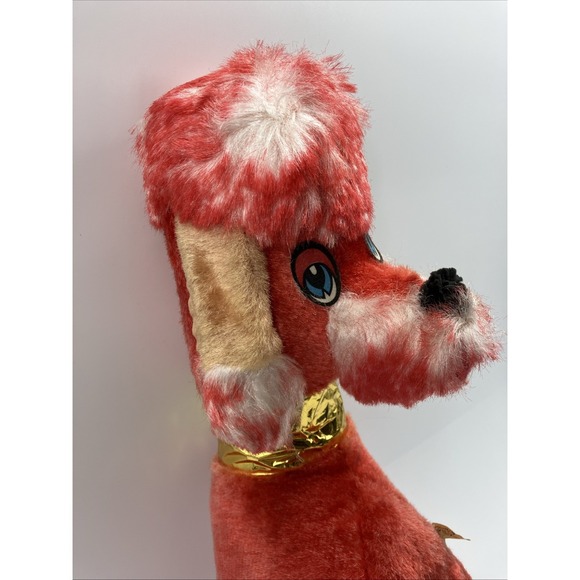 Vintage Superior Toy Company Red Poodle Dog Plush Stuffed Animal Carnival - Picture 3 of 6